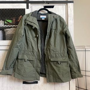 Army green rain jacket